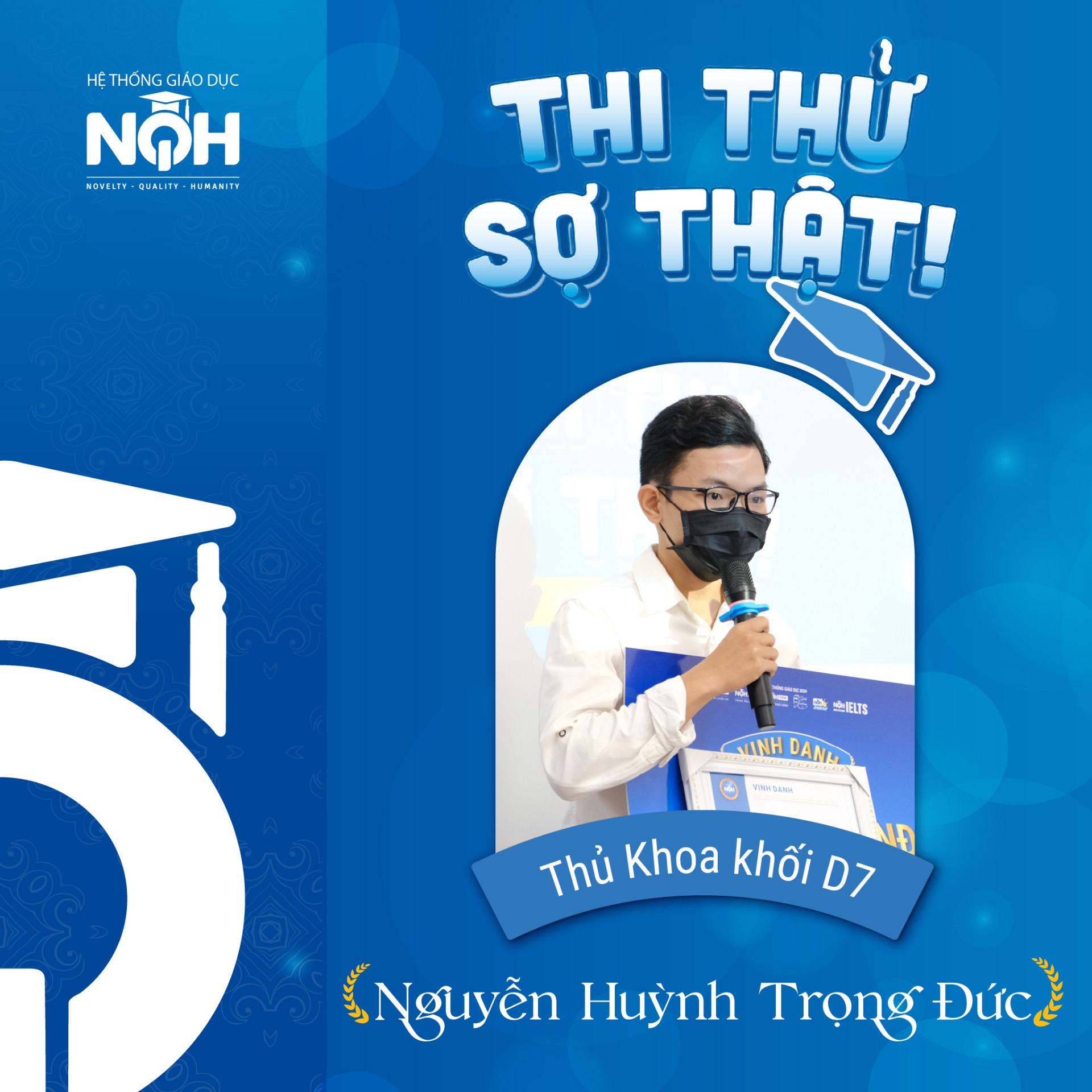 Thủ khoa khối D7 (Toán - Hóa - Anh): Nguyễn Huỳnh Trọng Đức của Thi thử sợ thật 2023