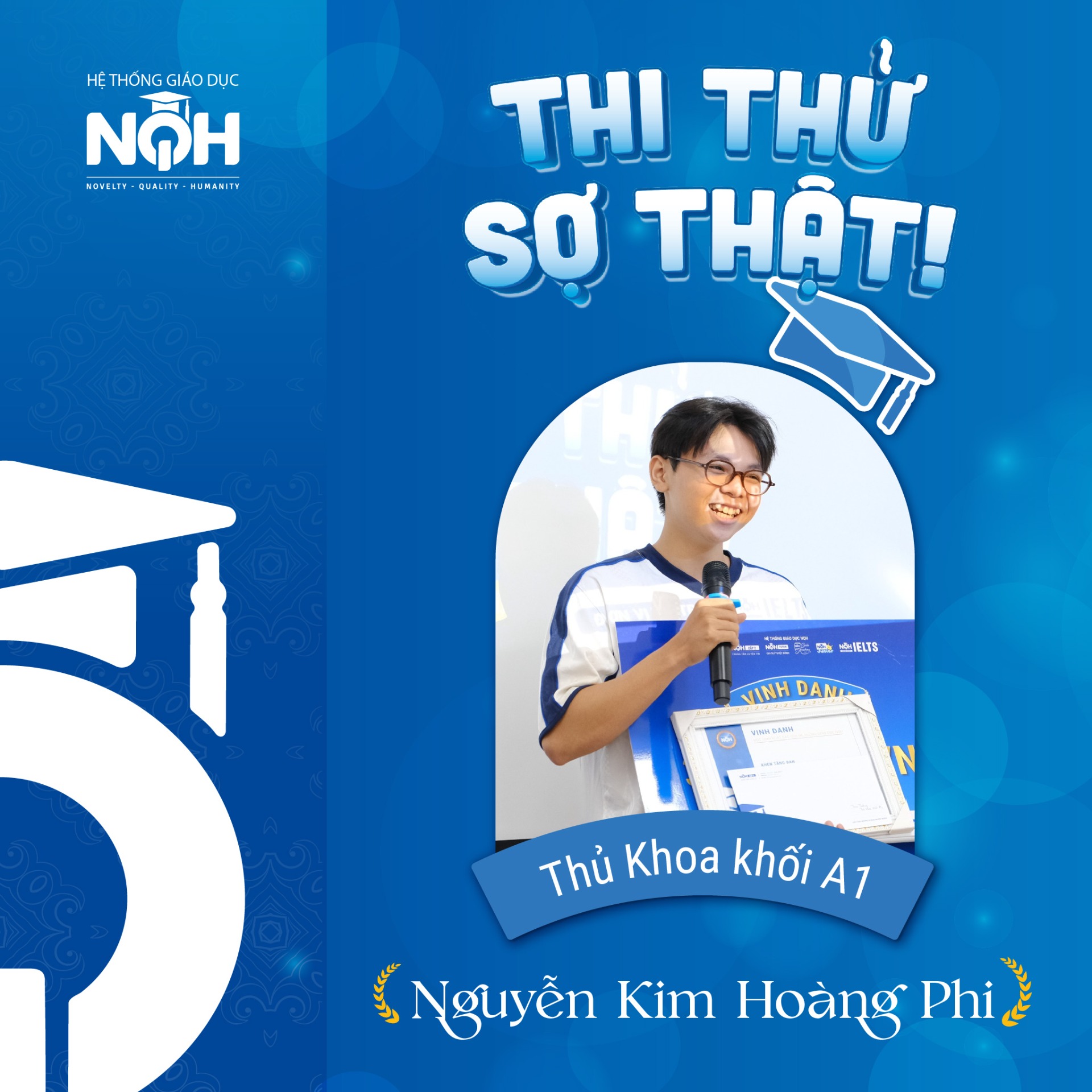 Thủ khoa khối A1 (Toán - Lý - Anh): Nguyễn Kim Hoàng Phi của Thi thử sợ thật 2023