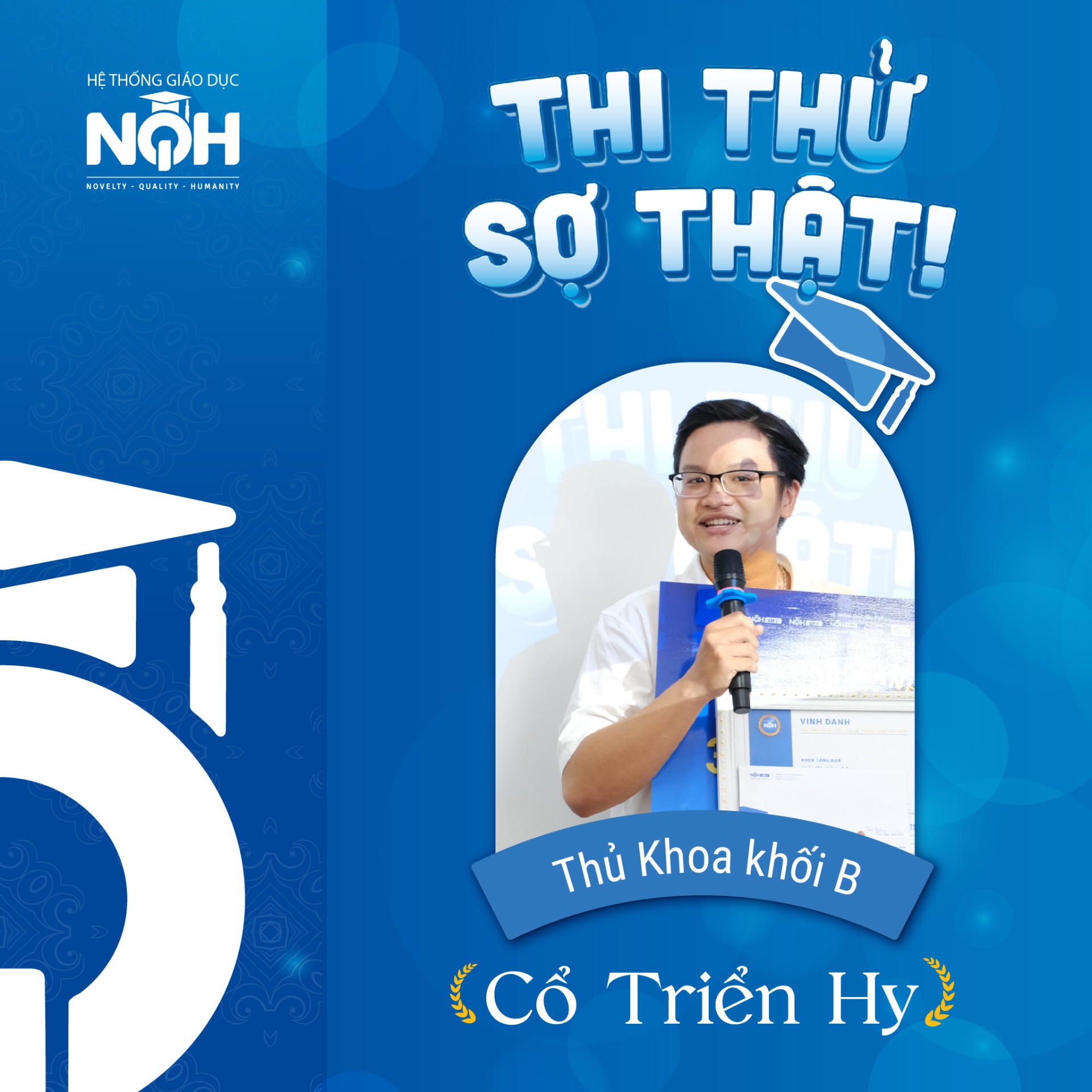 Thủ khoa khối B (Toán - Hóa - Sinh): Cổ Triển Hy của Thi thử sợ thật 2023