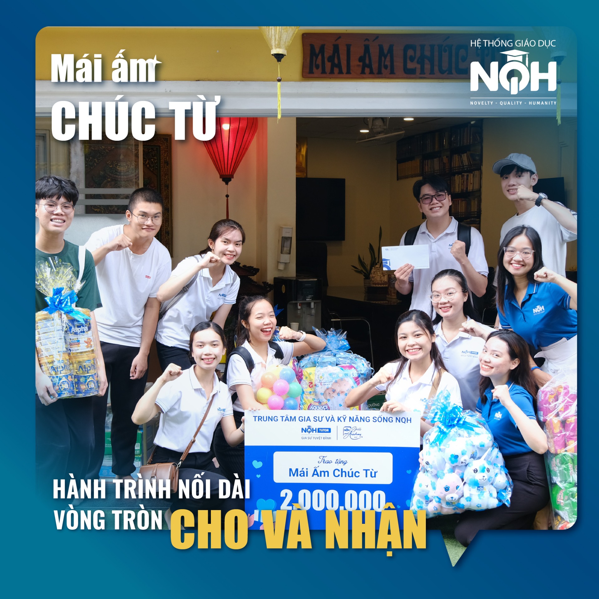 chuyến thăm mái ấm Chúc Từ của NQH TUTOR và Trung tâm kỹ năng sống NQH