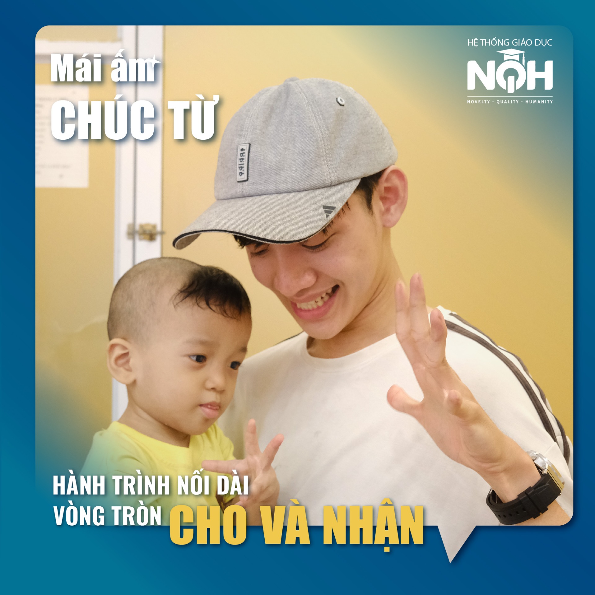 Bạn học sinh Thiện Huy của NQH đến thăm các em.