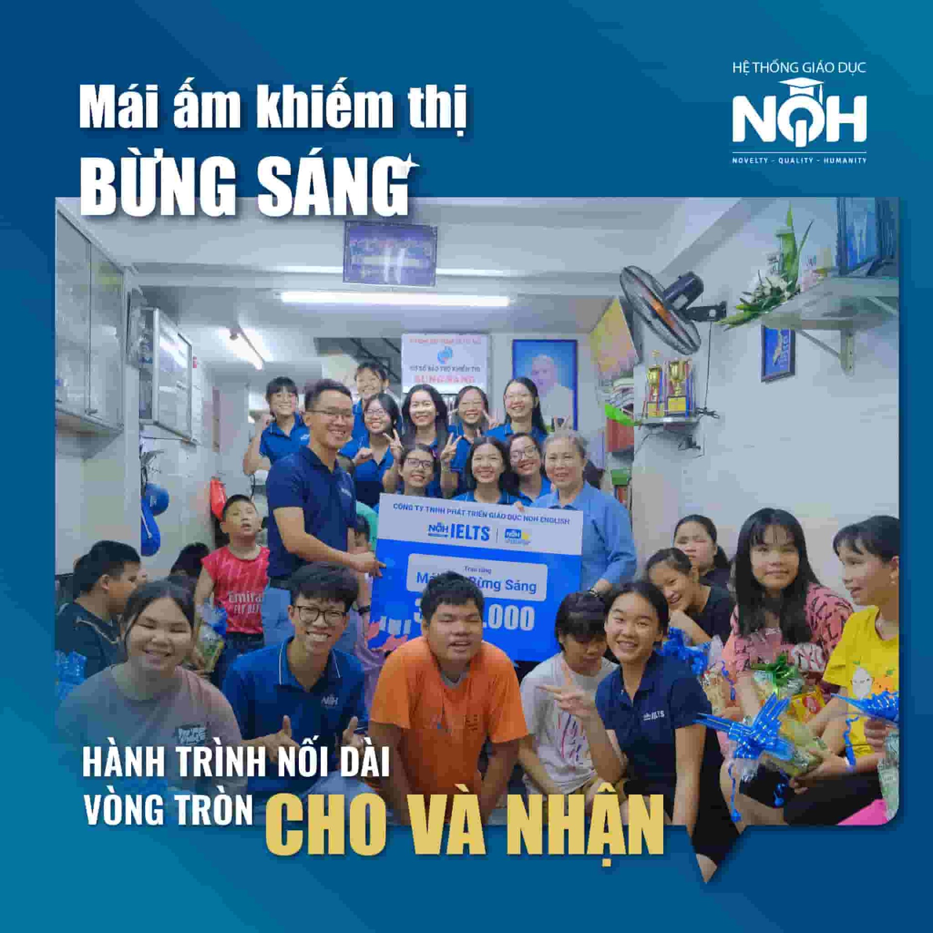 Tia nắng thiện nguyện tại mái ấm Bừng Sáng của NQH ENGLISH