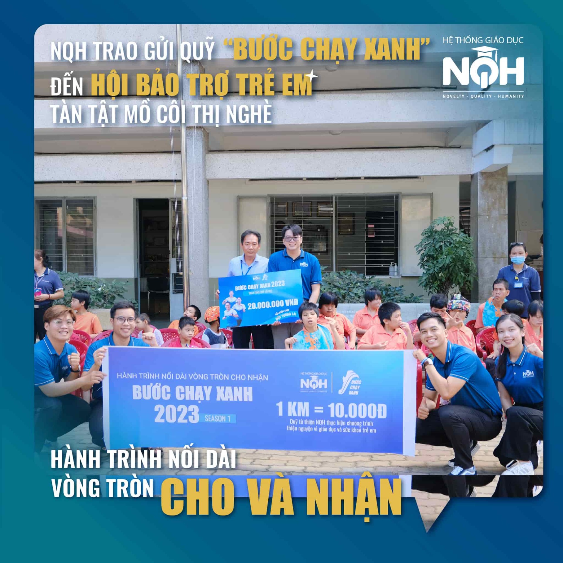 NQH Trao Quỹ Bước Chạy Xanh Đến Hội Bảo Trợ Trẻ Em Tàn Tật Mồ Côi Thị Nghè 