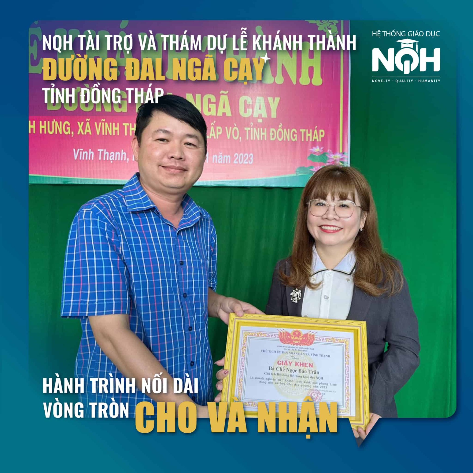 NQH Tài Trợ Và Tham Dự Lễ Khánh Thành Đường Đal Ngã Cạy Tỉnh Đồng Tháp