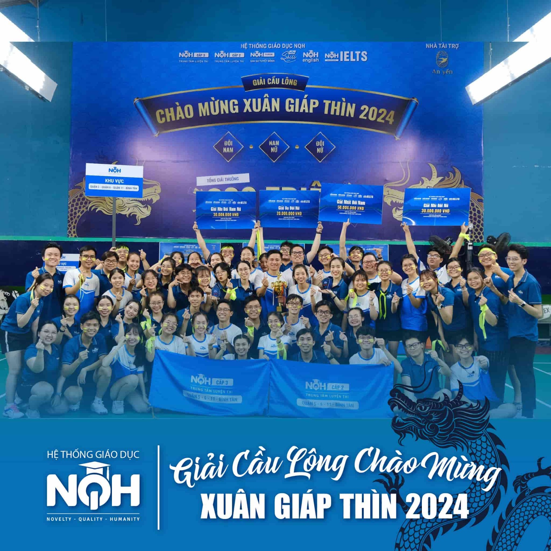 Giải Cầu Lông Chào Mừng Xuân Giáp Thìn 2024 Toàn Hệ Thống Giáo Dục NQH