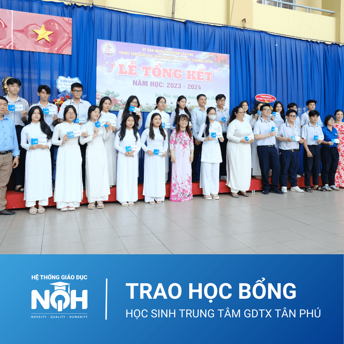 TRAO HỌC BỔNG HƠN 600 TRIỆU ĐỒNG CHO HỌC SINH TRUNG TÂM GDTX TÂN PHÚ