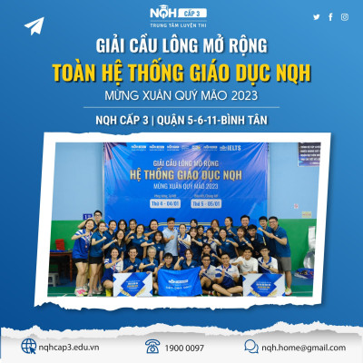 Giải Cầu Lông mở rộng Hệ thống Giáo Dục NQH mừng Xuân Quý Mão 2023